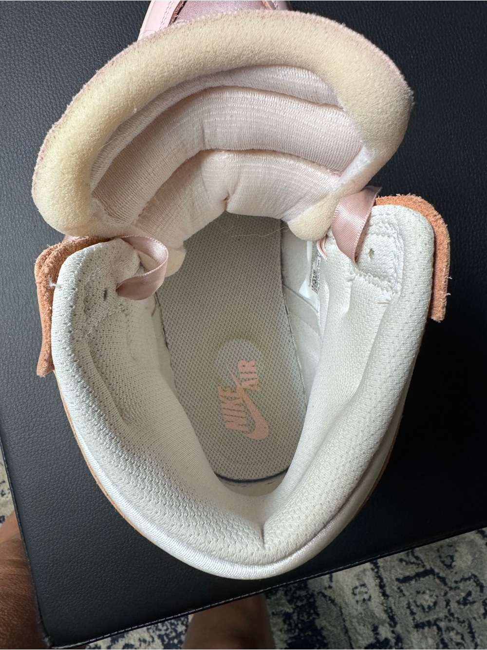 Nike Air Jordan pink satin High-Top Sneakers - Light Pink & Cream - Picture 6 of 8